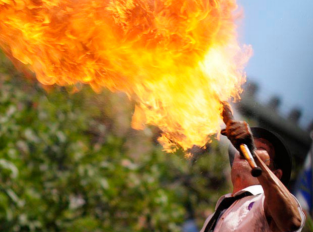 Fire entertainer at Festival
