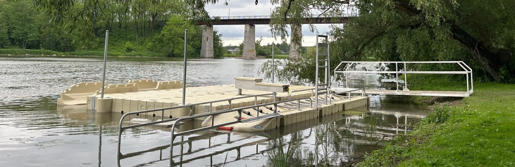 Accessible dock on water