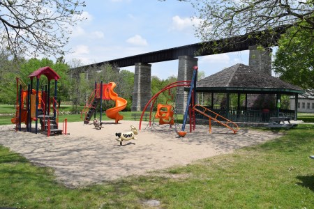 Playground equipment at park