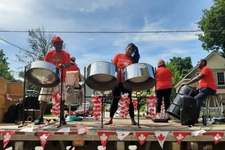 Musicians on stage for Canada Day celebrations