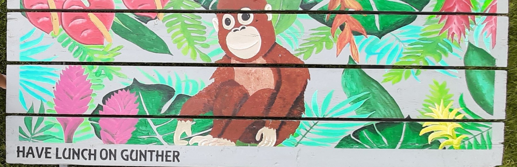 Decorated picnic table top