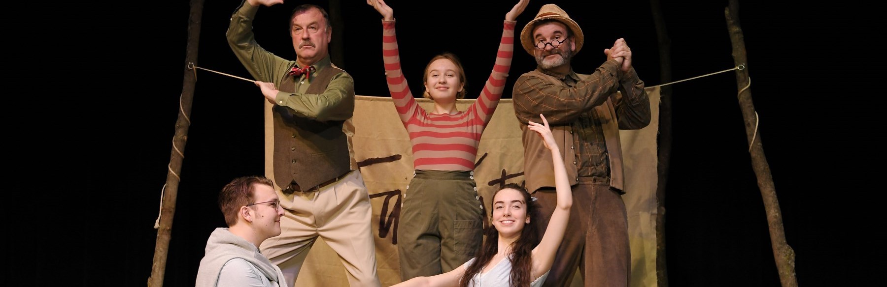 Cast from Community Players on set