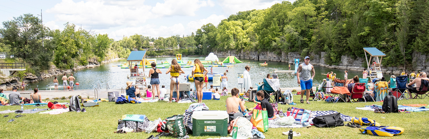 View of the swimming Quarry from the deck