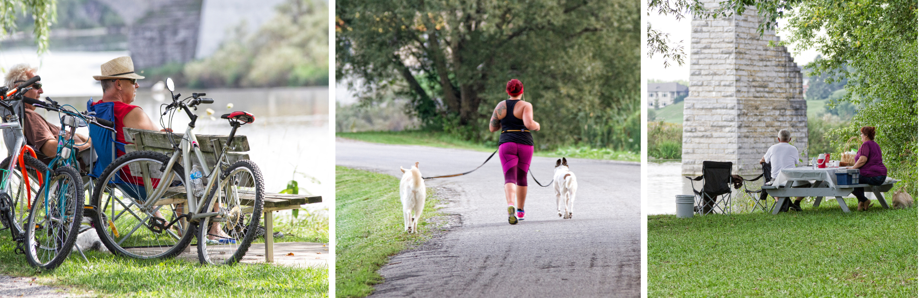 People enjoying various activities in a park
