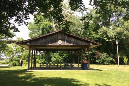 Pavilion with picnic tables underneath